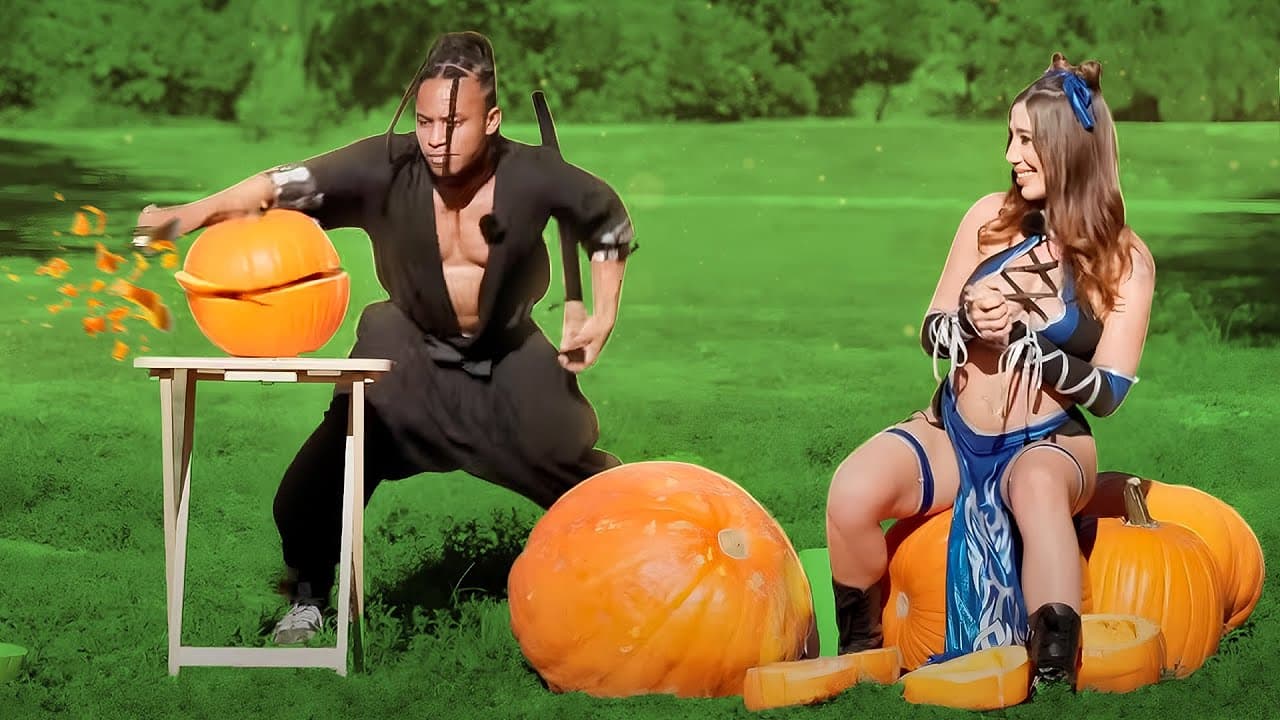 I cut the BIGGEST PUMPKIN I could find! FikShun & Kitana vs Pumpkin Slicing! - Video thumbnail
